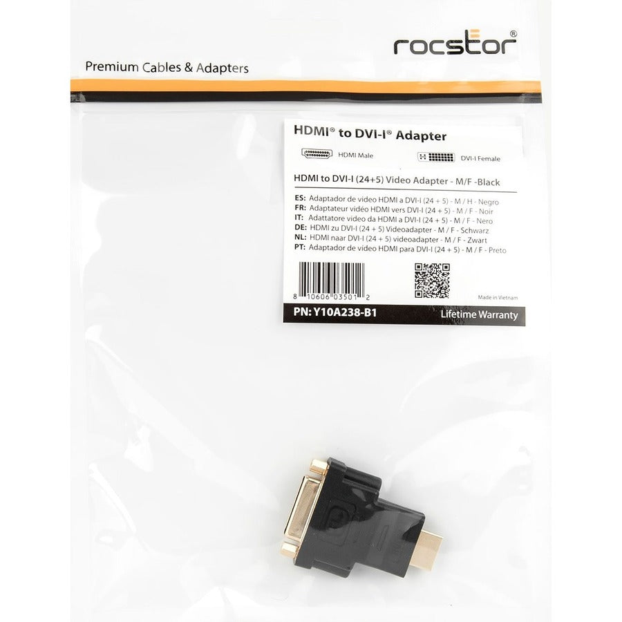 Rocstor HDMI to DVI-D Video Cable Adapter - M/F Y10A238-B1