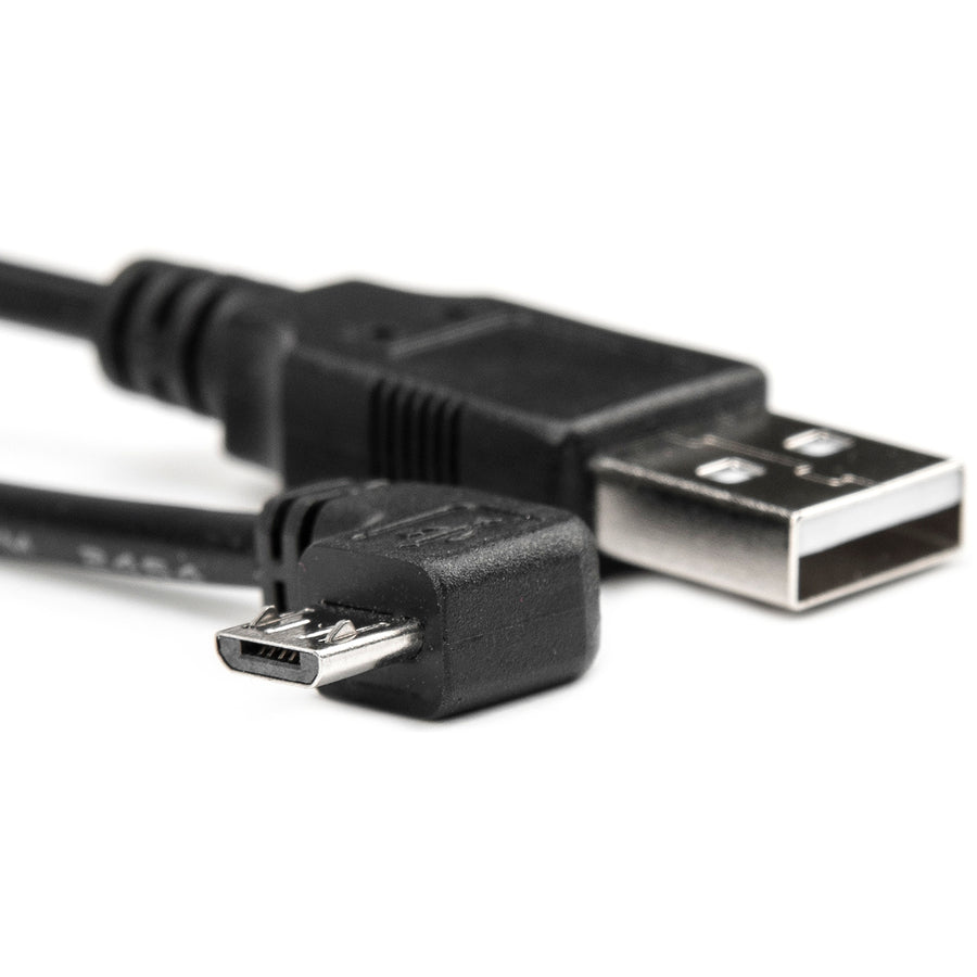 Rocstor Premium 1 Ft Micro Usb Cable - A To Right Angled Micro B - Usb Type A Male - Micro Usb Type B Male - 1Ft - Black Usb Cable