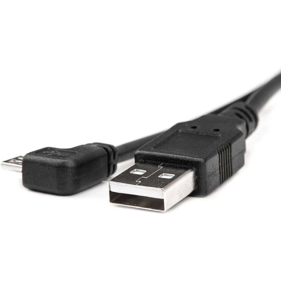 Rocstor Premium 1 Ft Micro Usb Cable - A To Right Angled Micro B - Usb Type A Male - Micro Usb Type B Male - 1Ft - Black Usb Cable