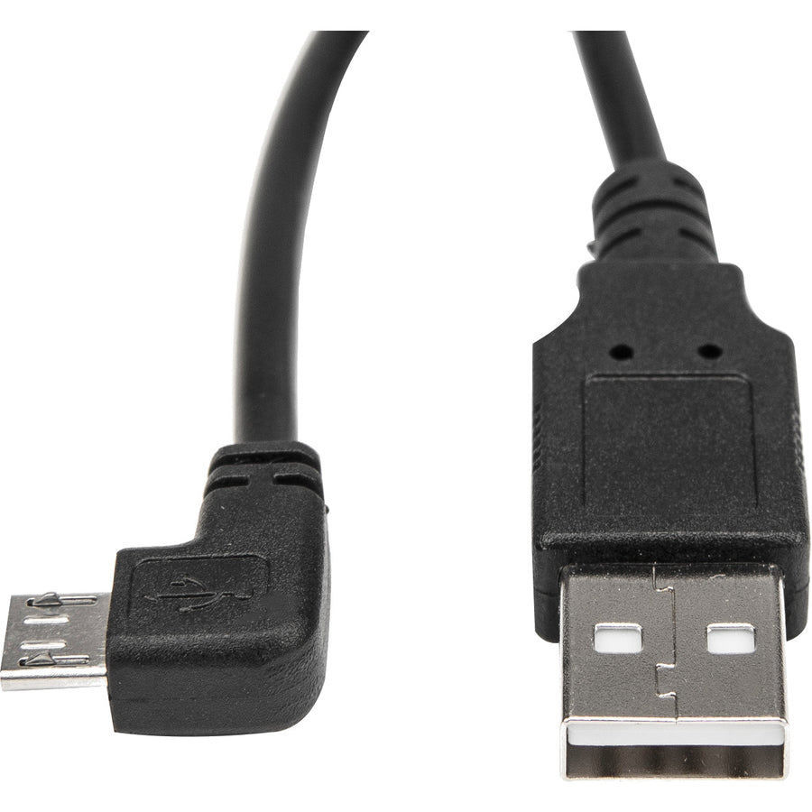 Rocstor Premium 1 Ft Micro Usb Cable - A To Right Angled Micro B - Usb Type A Male - Micro Usb Type B Male - 1Ft - Black Usb Cable