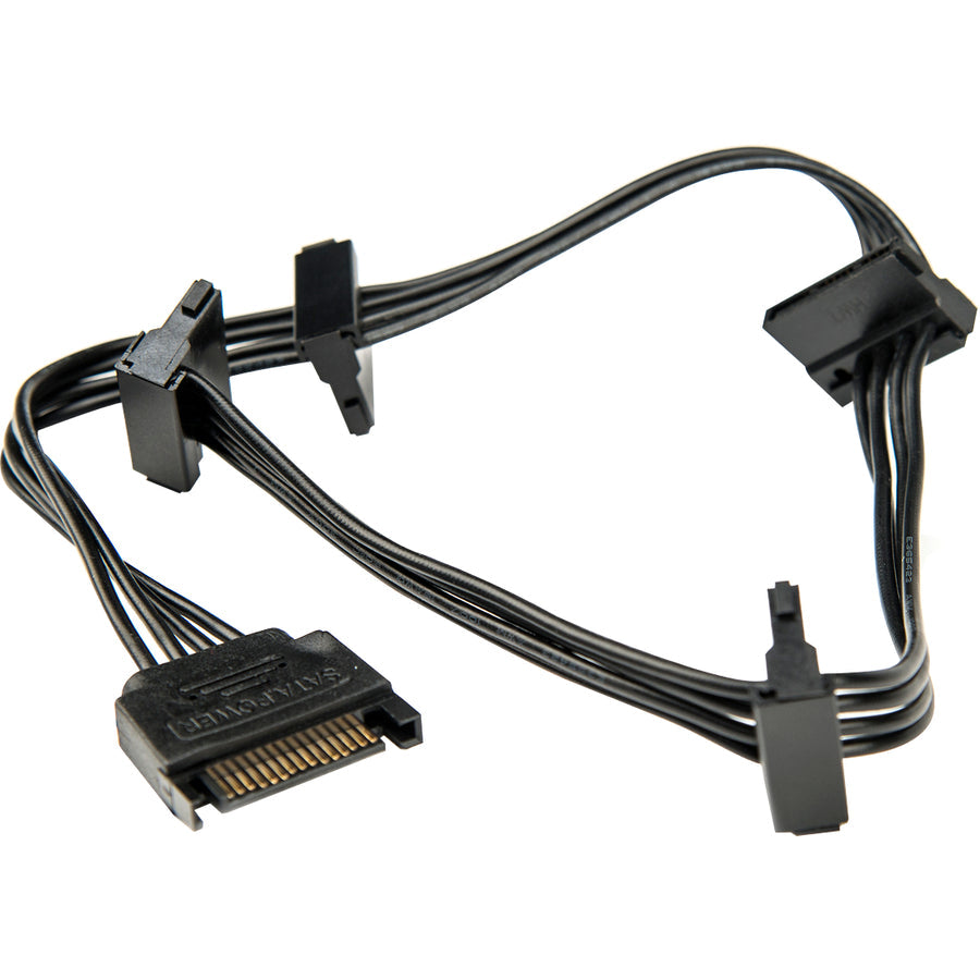 Rocstor Premium 15.7In 4 X Sata Power Splitter Adapter Cable - Sata For Hard Drive - 15.7In - 1 Pack - 1 X Sata Male - 4 X Sata Female - Black - Cable
