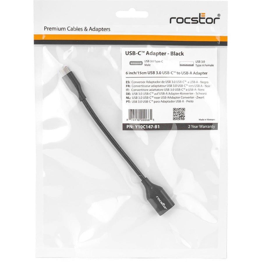 Rocstor Premium 6 USB-C to USB-A Adapter M/F" Y10C147-B1