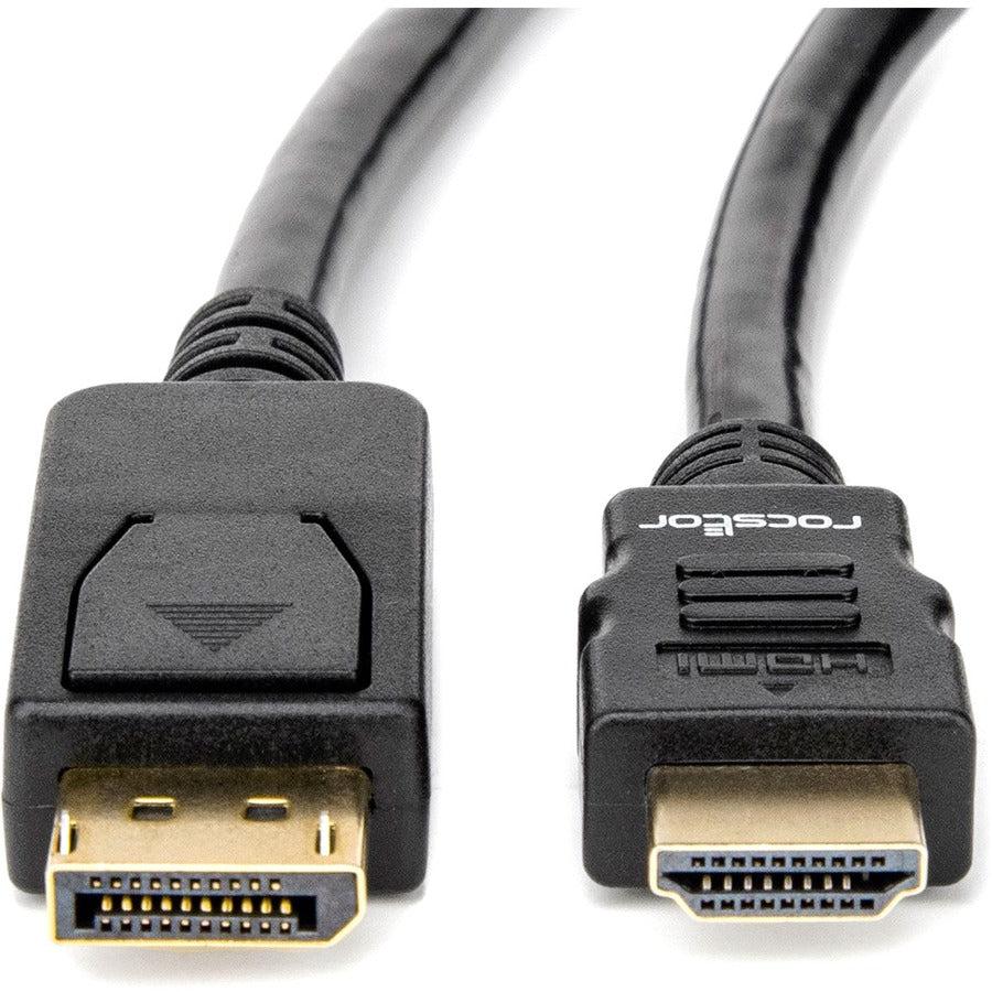 Rocstor Premium DisplayPort to HDMI Converter Cable - 6 ft - 4K - 1 Pack Y10C127-B1