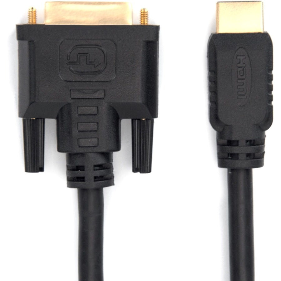 Rocstor Premium HDMI to DVI-D Cable - M/M - 10 ft - 1 x DVI-D Male - 1 x Male HDMI - Gold-plated Contacts - Black Y10C125-B1