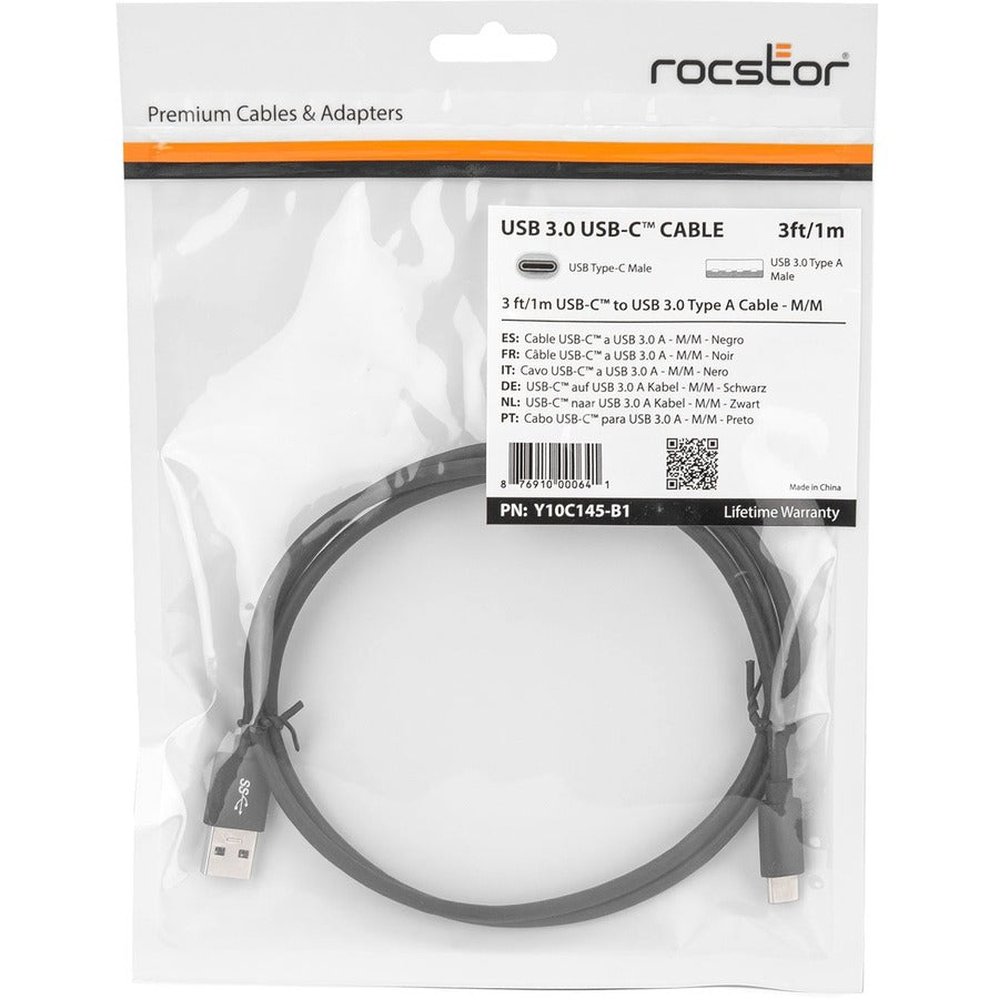 Rocstor Premium USB-C to USB-A Cable (3ft) - M/M - USB 3.0 Y10C145-B1