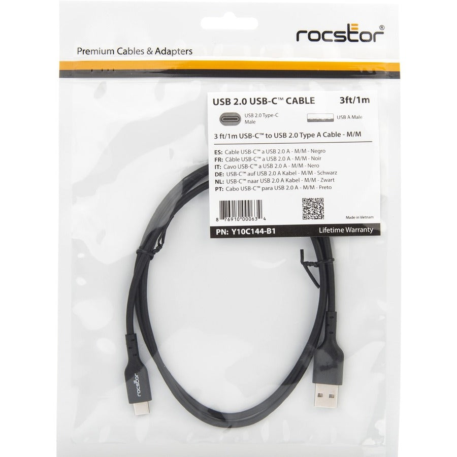 Rocstor Premium USB-C to USB-A Cable (3ft) - M/M - USB Type-C to USB Type-A Cable Y10C144-B1