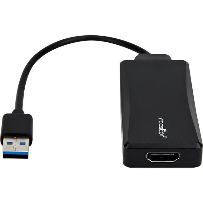 Rocstor Premium Usb To Hdmi Adapter - Usb 3.0 To Hdmi External Usb Video Graphics Adapter - Resolutions Up To 1920X1200 1080P- 1X Usb 3.0 Type A Male, 1 X Hdmi Female - 6" - Black - Compatible With Pc Or Mac Usb Graphics Card Adapter