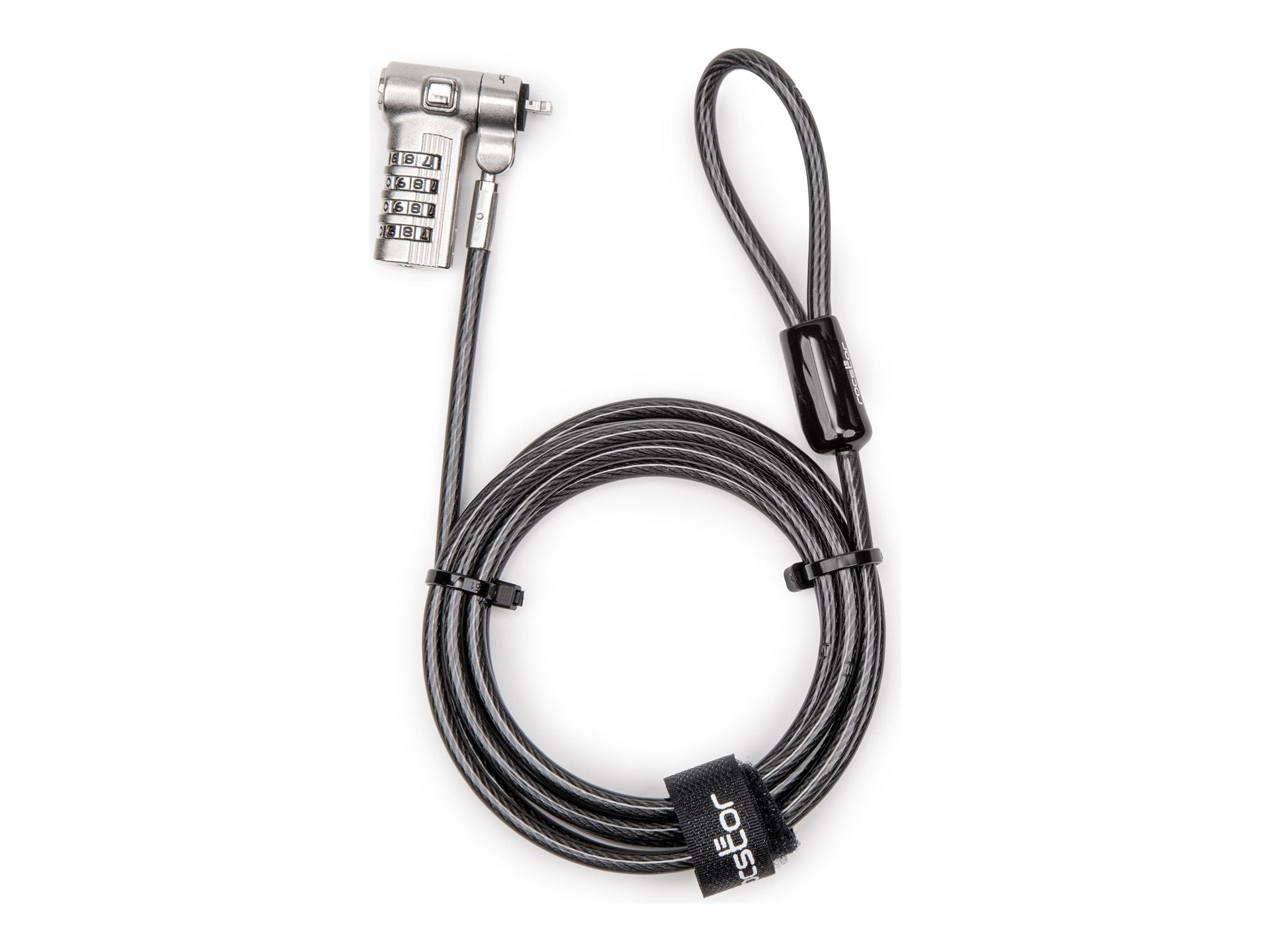 Rocstor Rocbolt - Security cable lock - universal, switchable, built-in 3-in-1, combination - 6.6 ft Y1RB033-B1