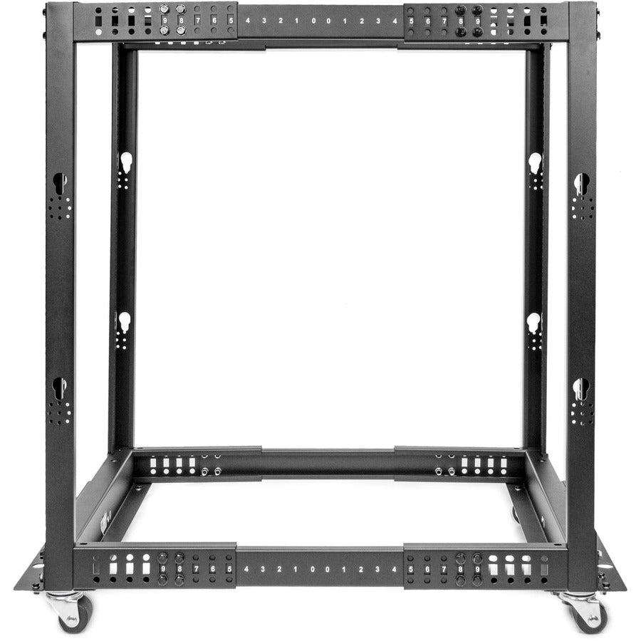 Rocstor SolidRack 18U Adjustable Depth Open Frame 4 Post Rack w/ Casters - Adjustable