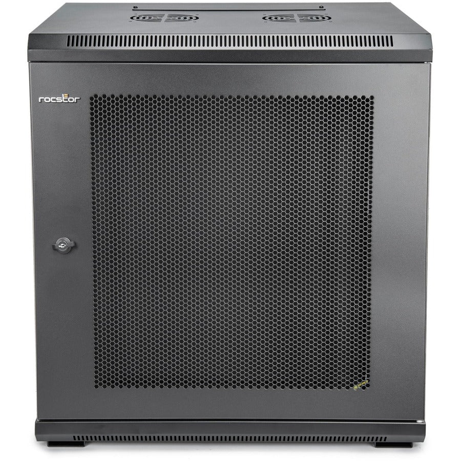Rocstor SolidRack 9U Wall Mount Rack Cabinet Vented Enclosure Y10E005-B1