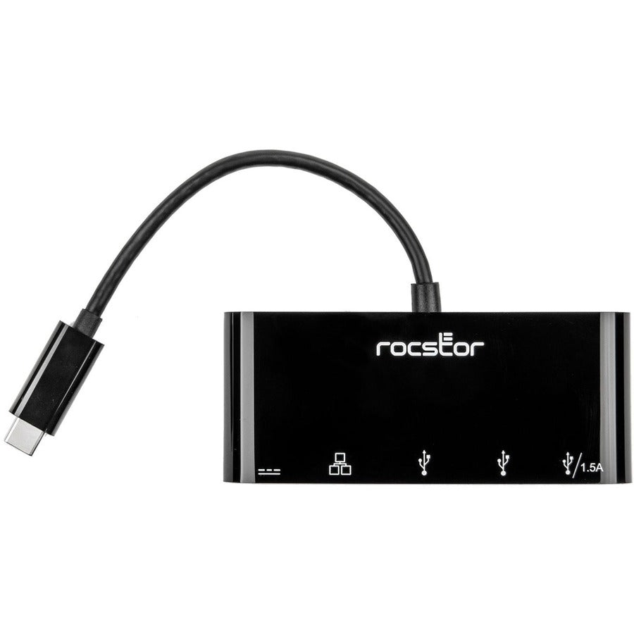 Rocstor Usb-C To 3-Port Usb-A, Usb-C & Rj45 Multiport Adapter - Usb 3.0 Hub