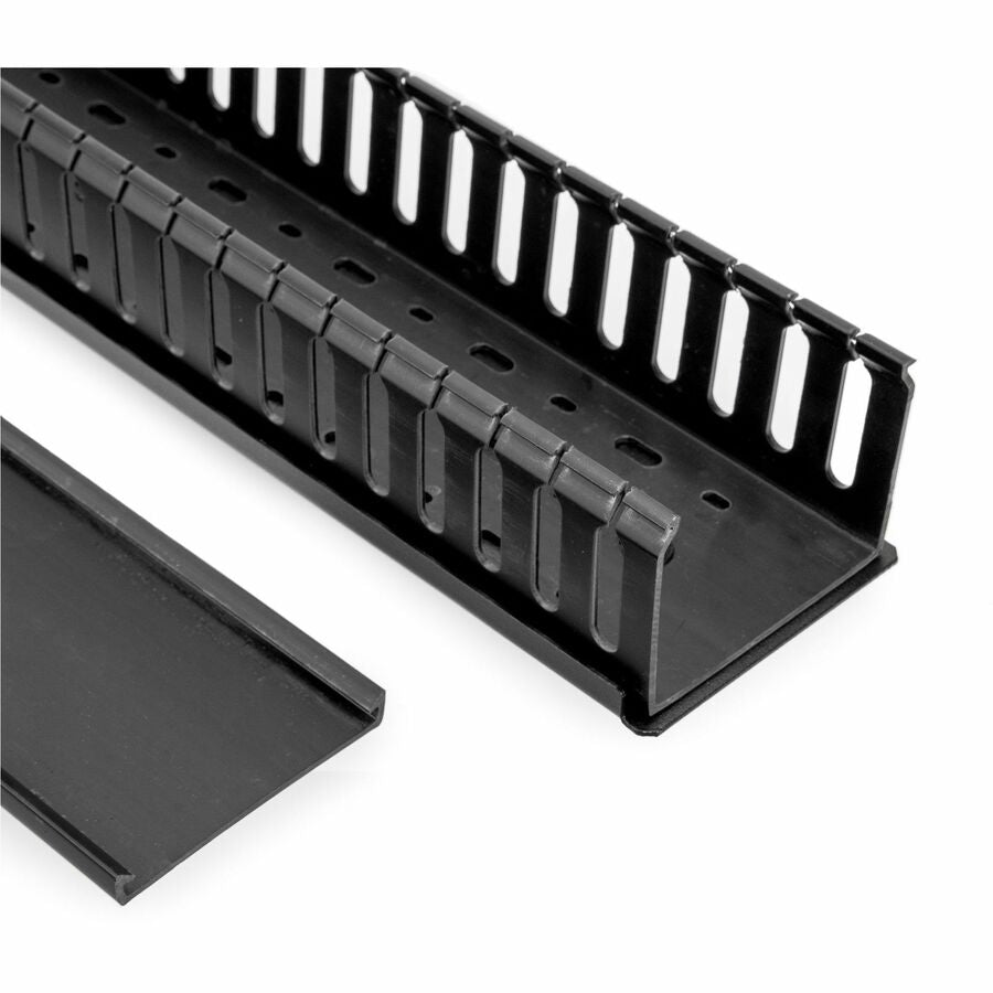 Rocstor Vertical Cable Organizer with Finger Ducts - 0U - 3 ft - Duct Panel - Black - 1 -