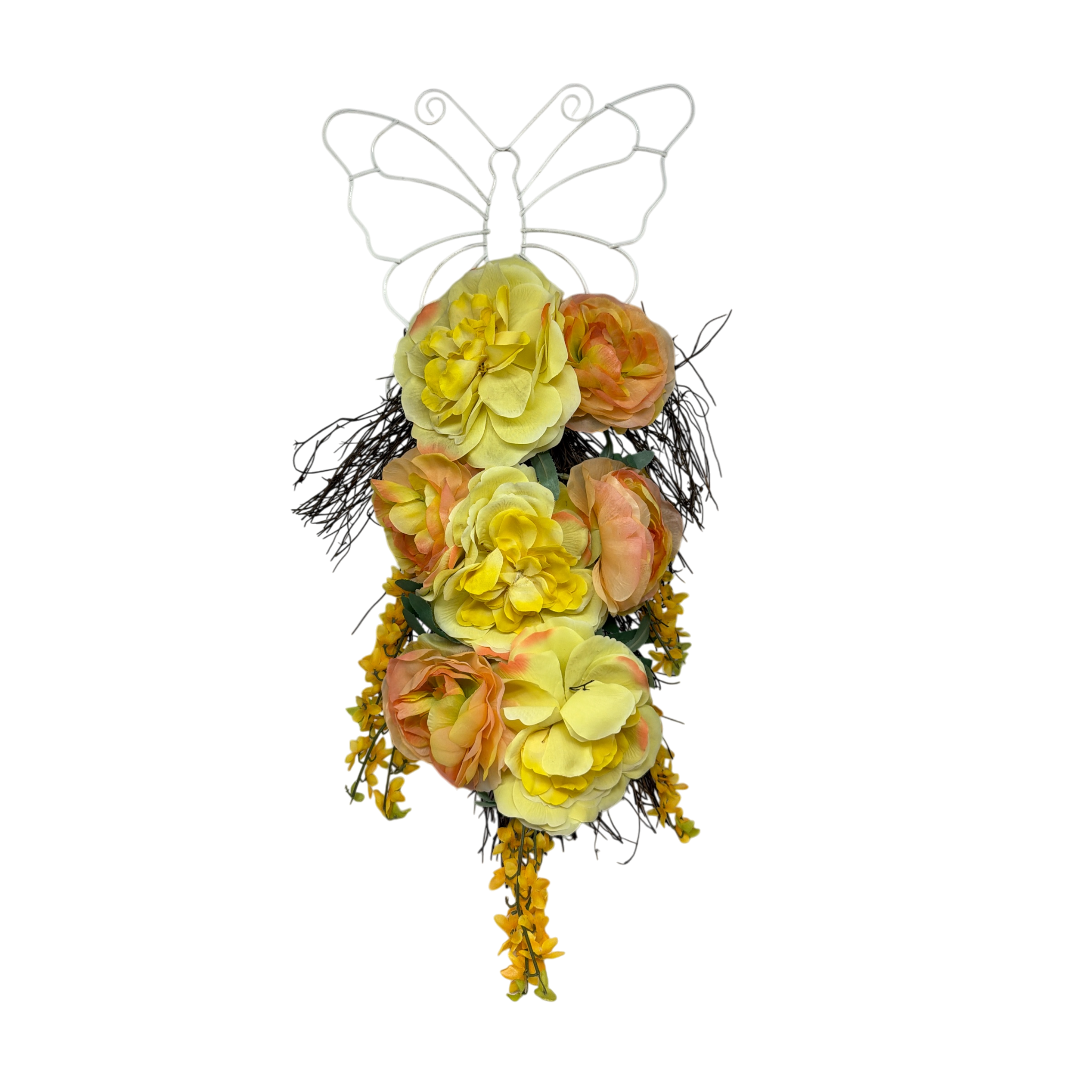 Rose / Runiuculus Wire Teardrop Wall Hanging