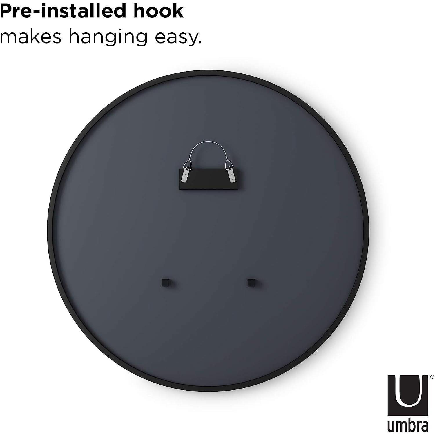 Round Rubber Wall Mirror 37 Inch Diameter With Protective Rubber Frame