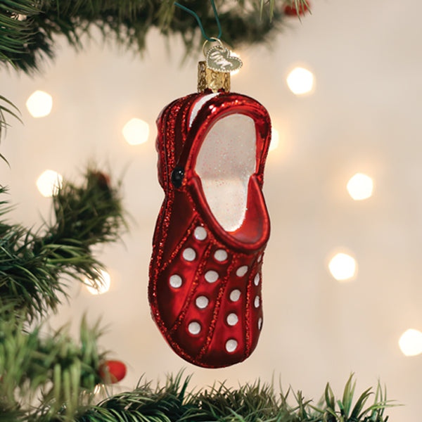 Rubber Clog Glass Ornament