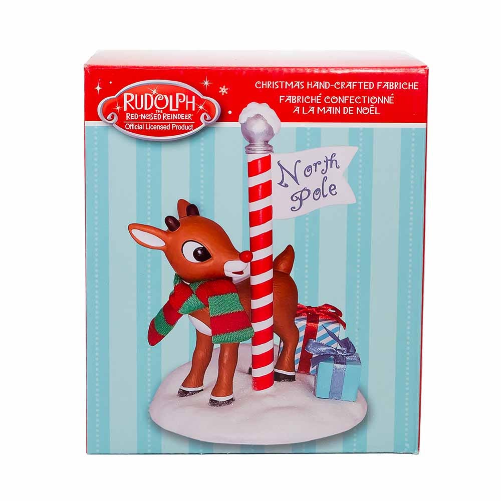 Rudolph The Red Nose Reindeer North Pole Figurine