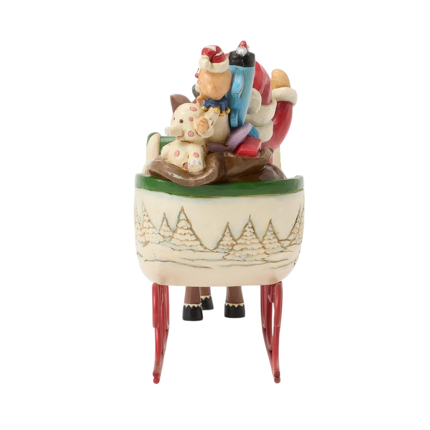 Rudolph pulls Santa in a Sleigh Figurine
