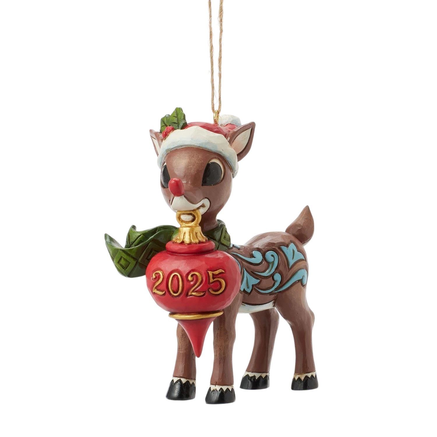 Rudolph with Oversized Ornament - Dated 2025