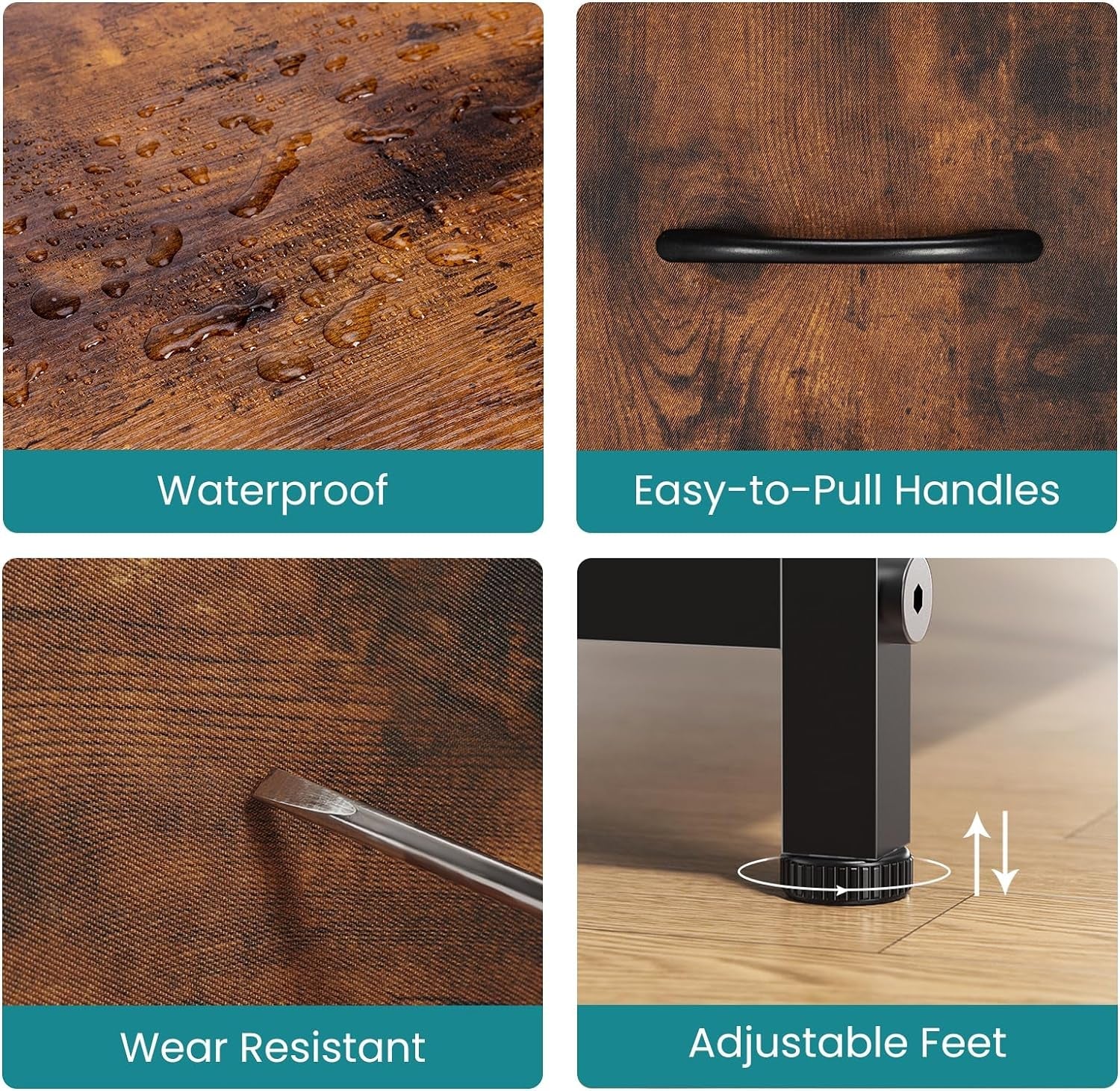 Rustic Brown 5 Drawer Dresser for Bedroom Storage Solutions