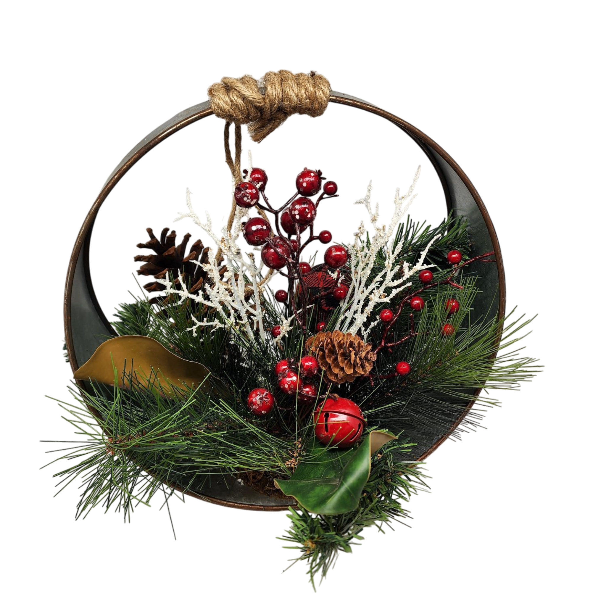 Rustic Holiday Charm Wreath