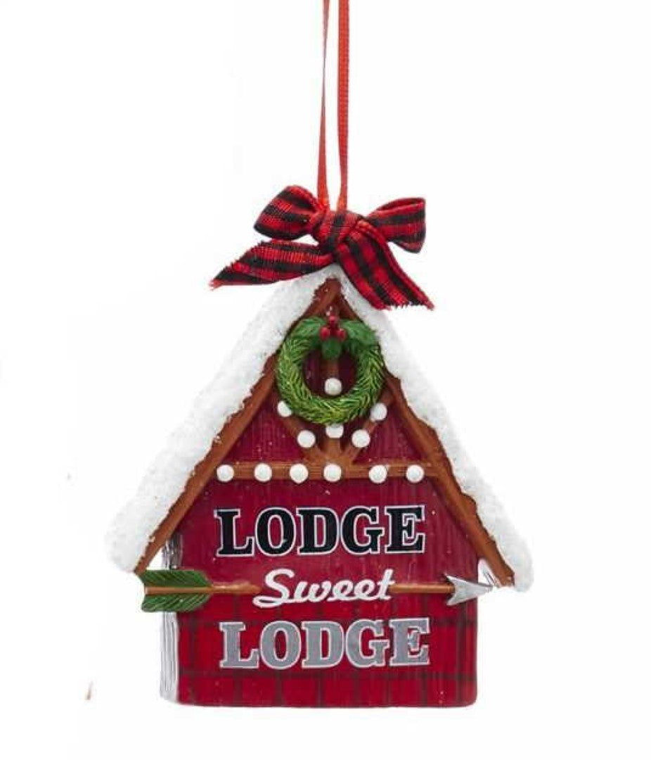 Rustic Sign Ornament - Lodge Sweet Lodge