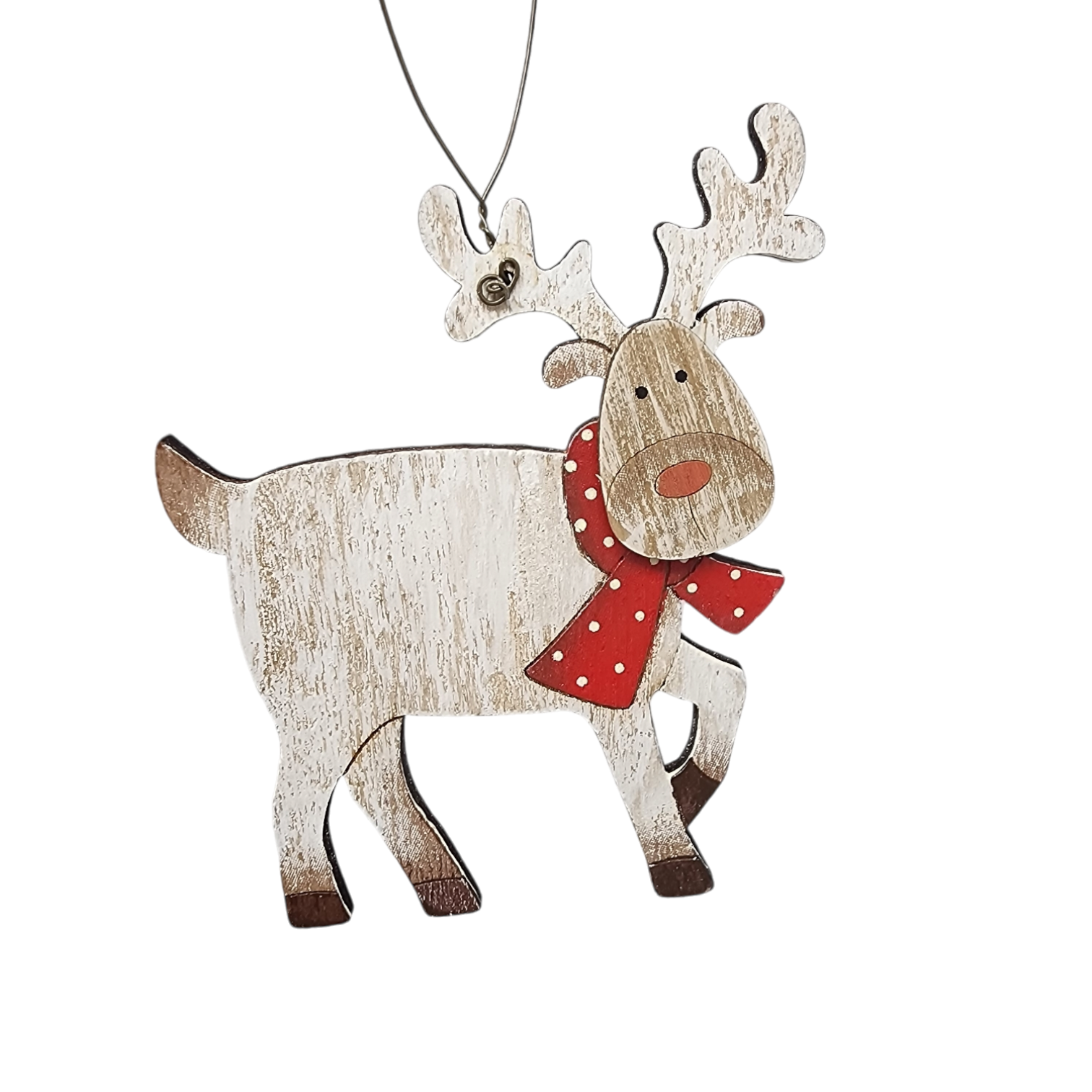 Rustic Wooden Reindeer Ornament -