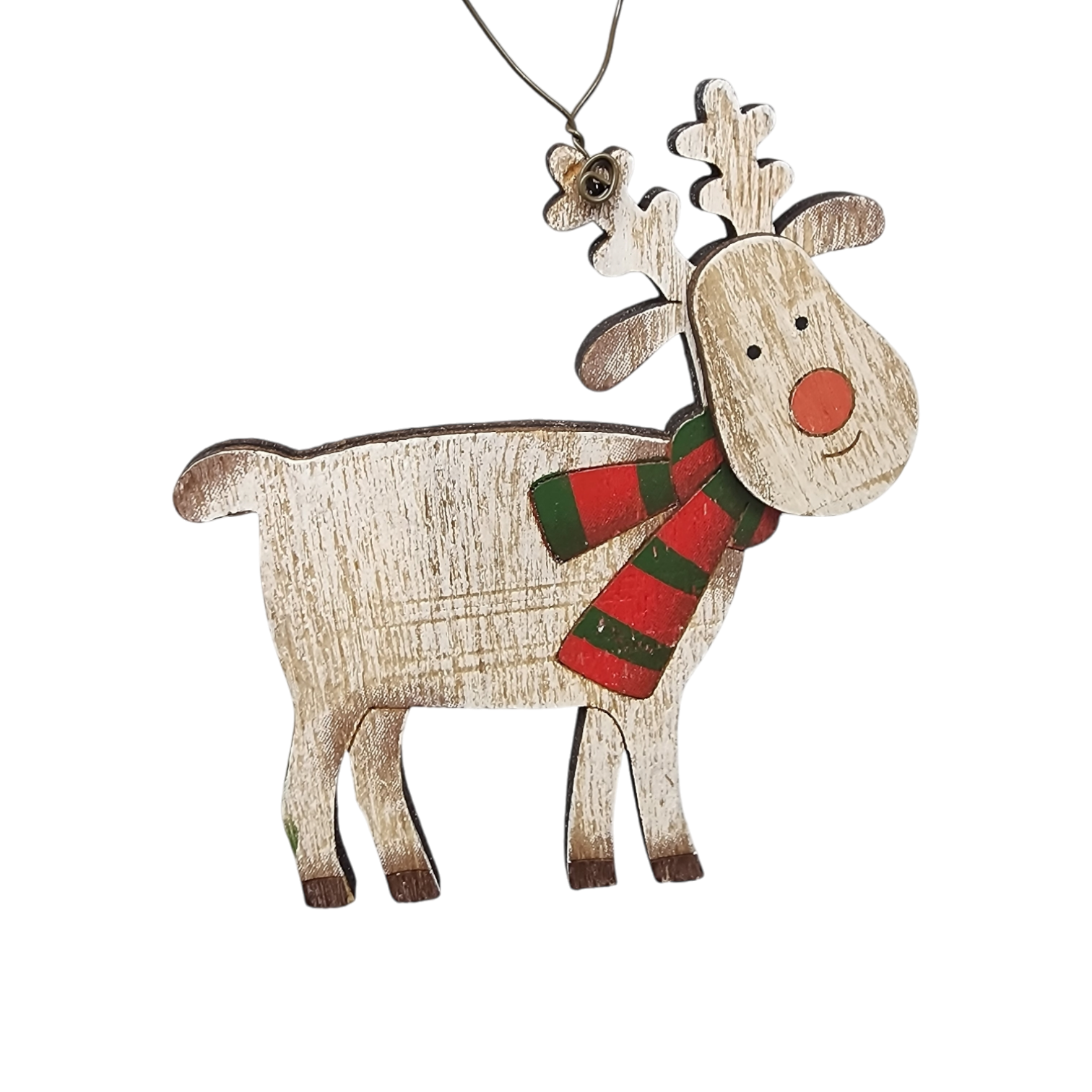 Rustic Wooden Reindeer Ornament -