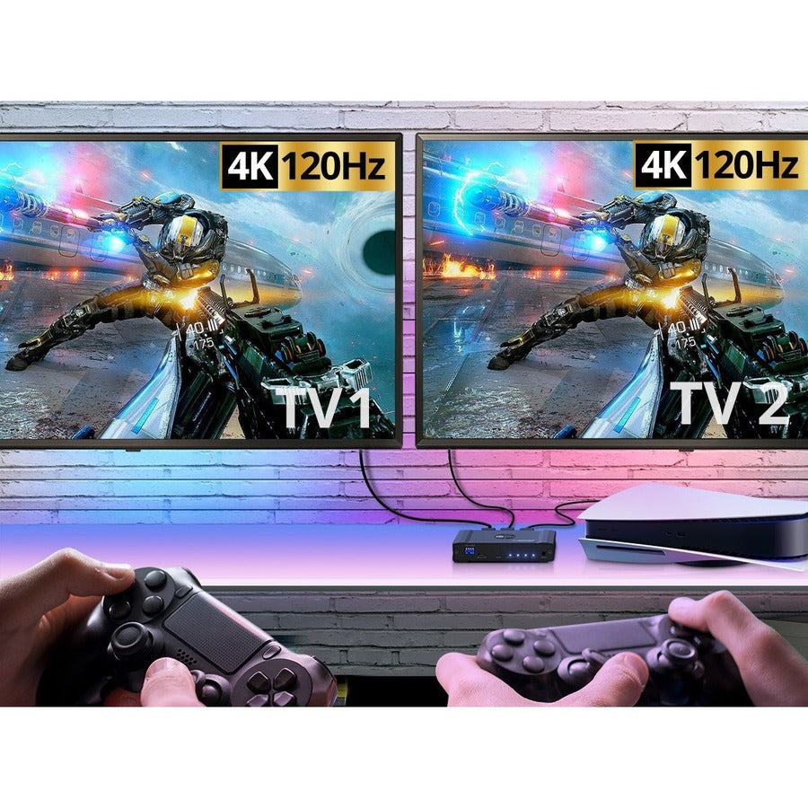 SIIG 1x2 4K120Hz HDMI Splitter with EDID & Audio Extractor CE-H27C11-S1