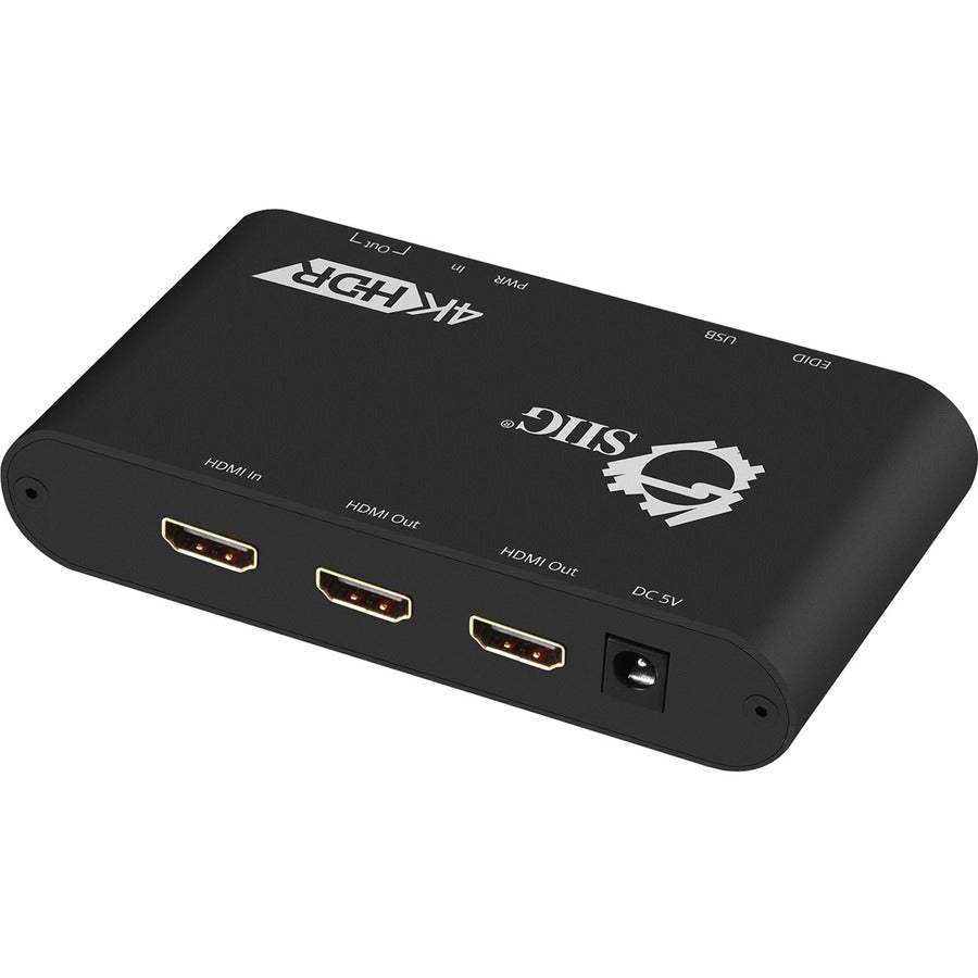 SIIG 1x2 HDMI 2.0 Splitter / Distribution Amplifier with Auto Video Scaling - 4K 60Hz HDR CE-H22X11-S1