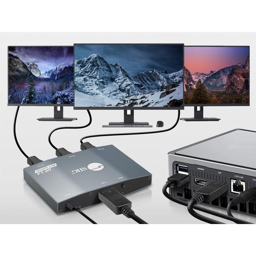 SIIG 1x3 DisplayPort 1.4 to DisplayPort MST Splitter CE-DP0S11-S1