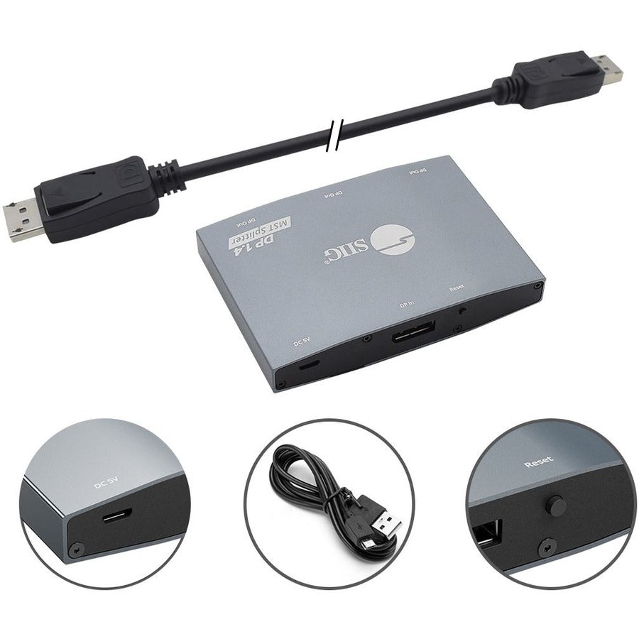 SIIG 1x3 DisplayPort 1.4 to DisplayPort MST Splitter CE-DP0S11-S1
