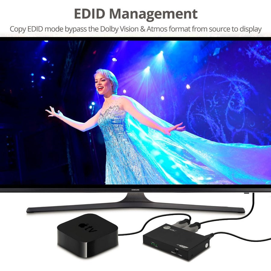 SIIG 2 Port HDMI 2.0 4K @60Hz HDR Splitter with EDID & Downscaler CE-H26B11-S1