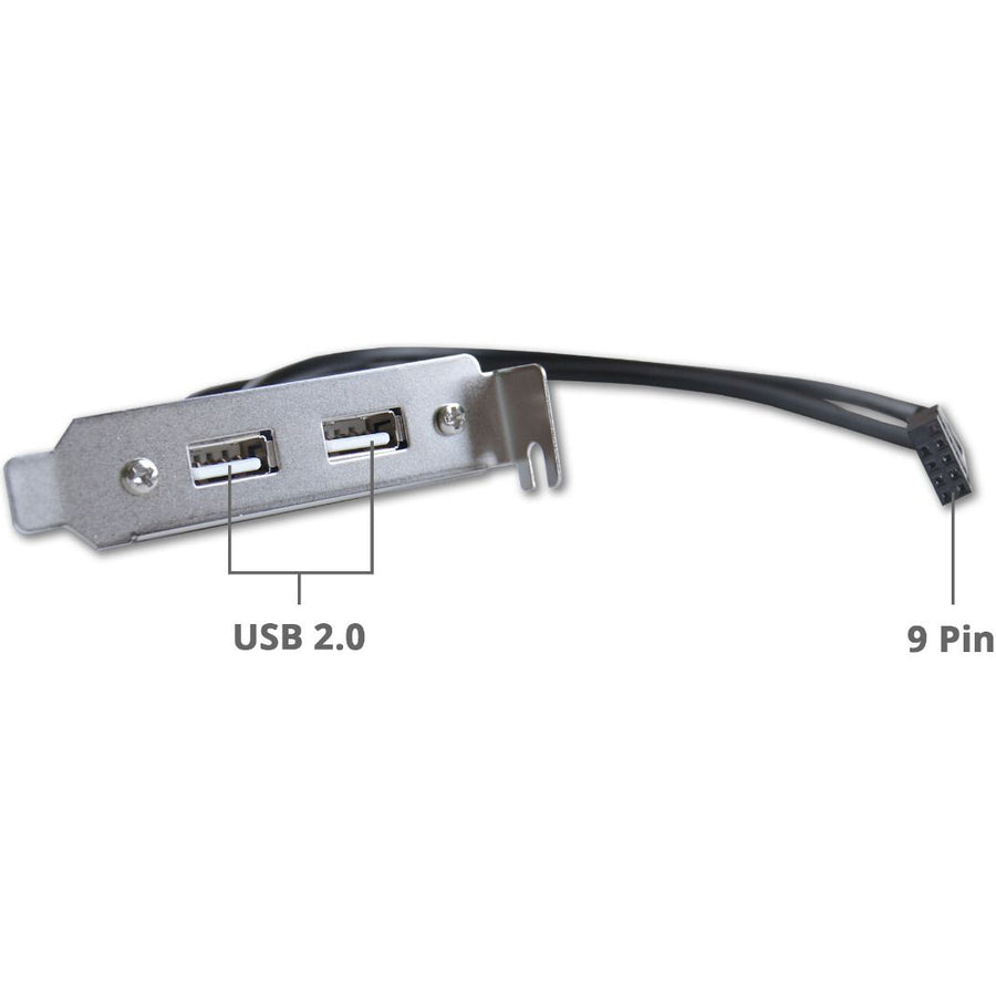 SIIG 2-Port USB 2.0 Low Profile Extension Bracket CB-US0S11-S1