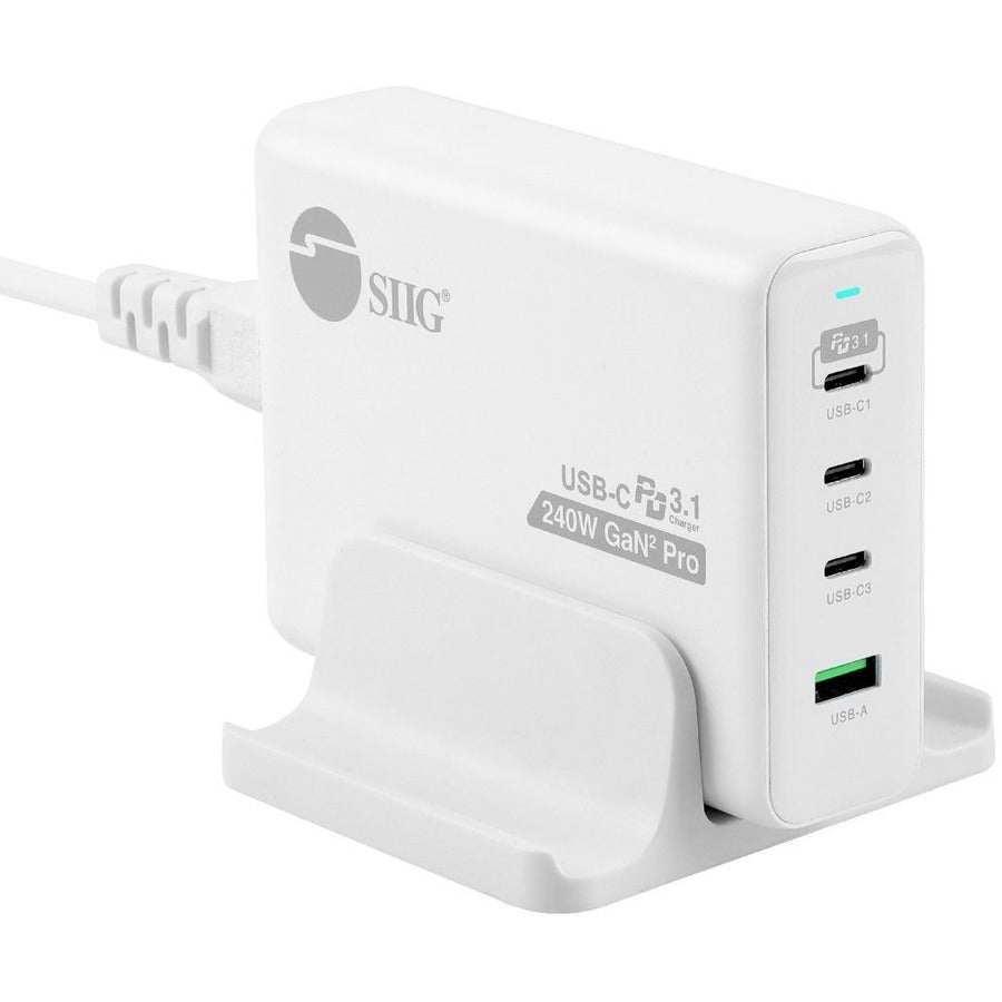 SIIG 240W GaN PD 3.1 Charger - 3C1A - Portable USB Type-C Charger - Maximum 240W output