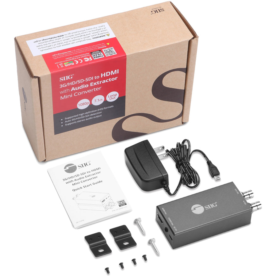 SIIG 3G/HD/SD-SDI to HDMI with Audio Extractor Mini Converter CE-SD0811-S1