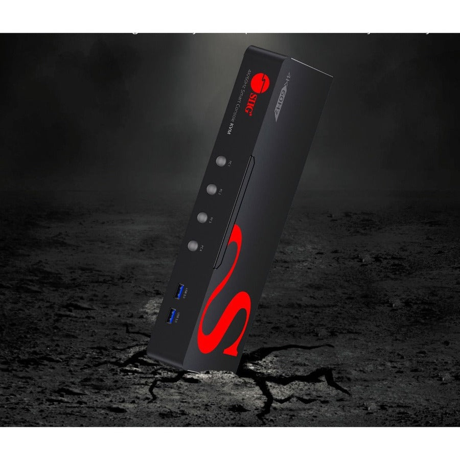 SIIG 4 Port 4K 60HZ DisplayPort 1.2 KVM Switch with USB 3.0 and Multi-Media ports CE-DP0G11-S1