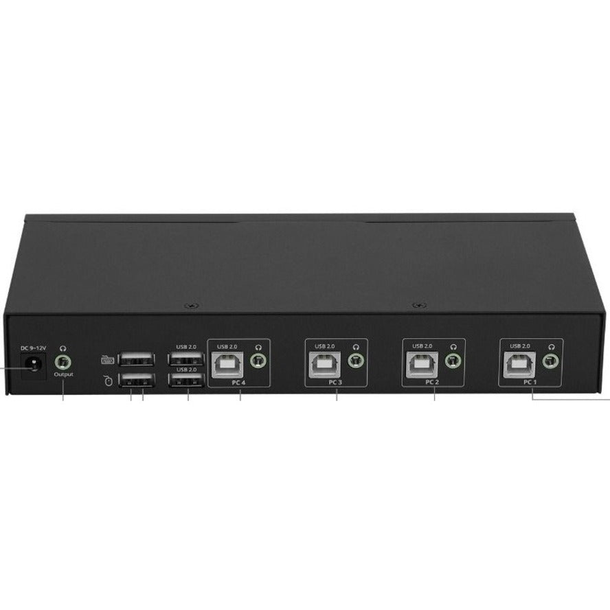 SIIG 4-Port Roaming KM Switch w/USB 2.0 Hub JU-SW4311-S1