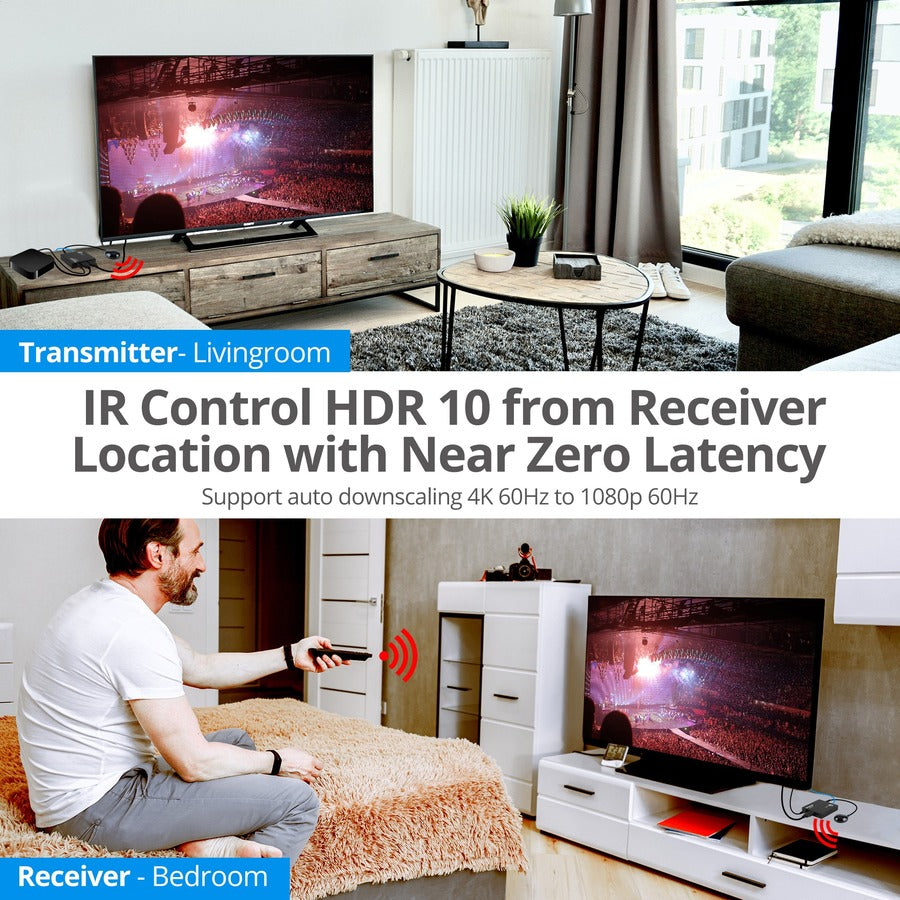 SIIG 4K 60Hz HDMI Over Cat6 Extender with Loopout & IR CE-H27D11-S1