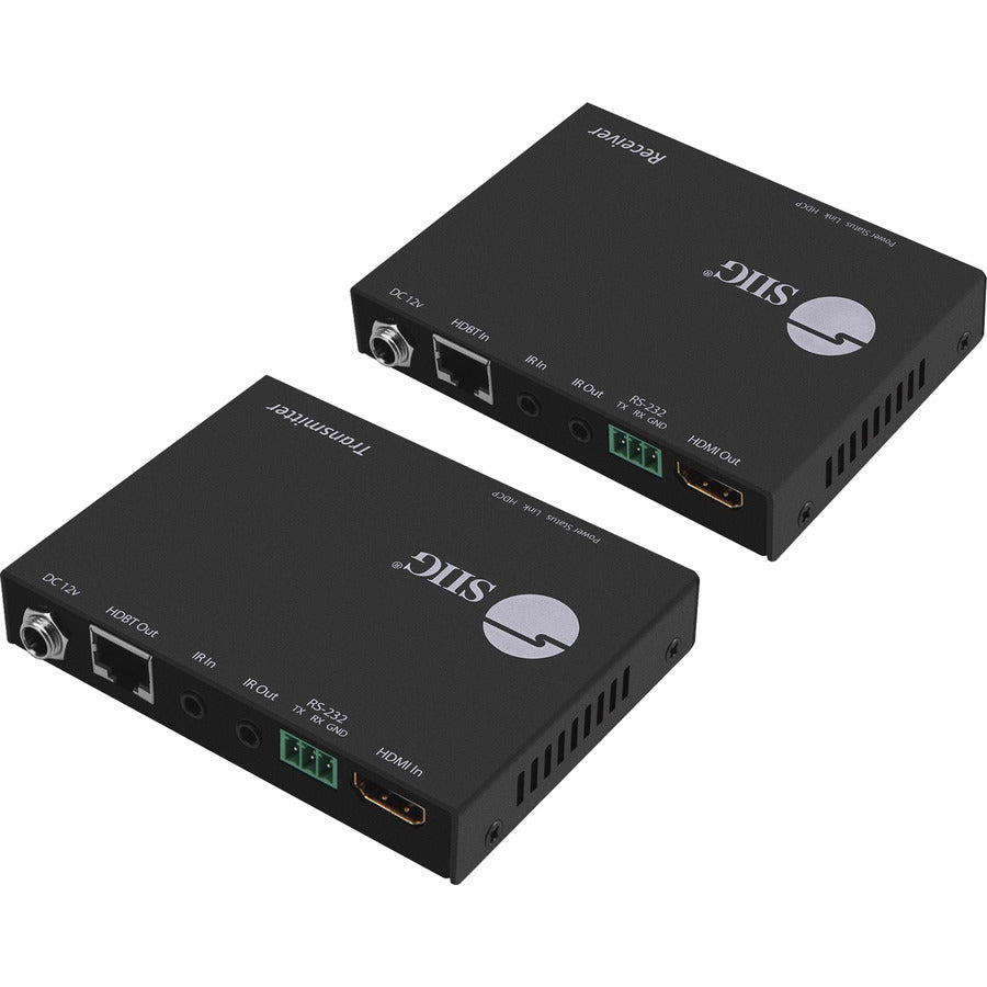 SIIG 4K HDMI HDBaseT Extender Over Single Cat5e/6 with RS-232, IR & PoC - 60m CE-H23E11-S1