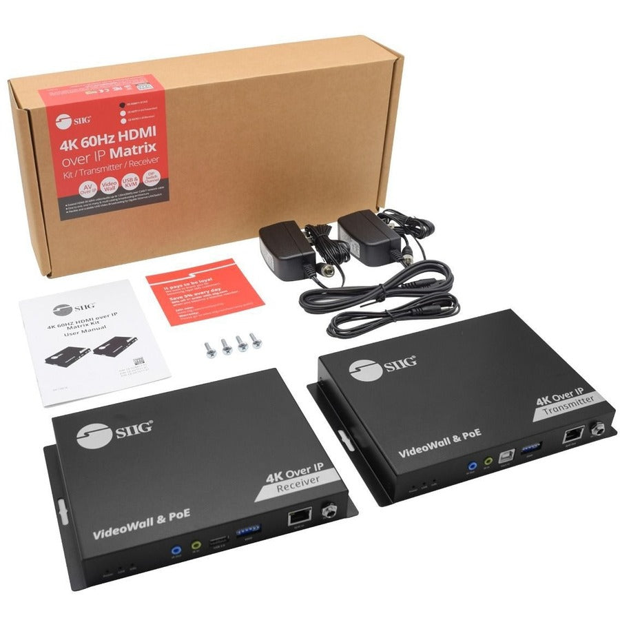 SIIG 4K60Hz 18Gbps HDMI over IP Matrix Kit CE-H28A11-S1
