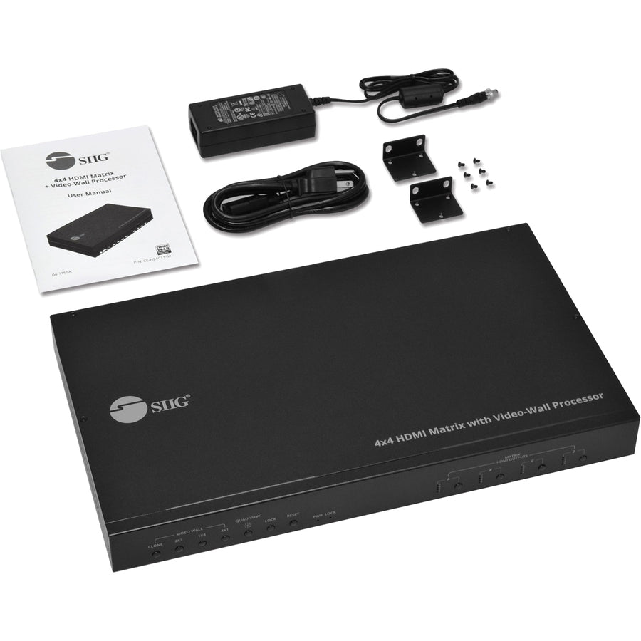 SIIG 4x4 HDMI Matrix & VideoWall Processor with RS232 CE-H24C11-S1