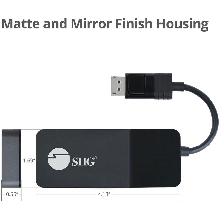 SIIG 8K 1x3 DisplayPort 1.4 to DisplayPort MST Hub Splitter CE-DP0M11-S1