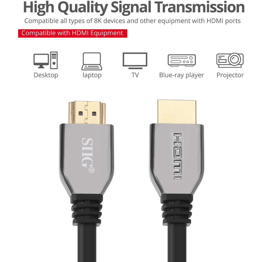 SIIG 8K Ultra High Speed HDMI Cable - 6.6ft CB-H21511-S1