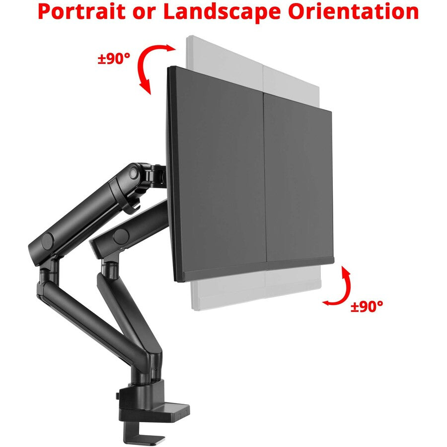 SIIG Aluminum Mechanical Spring Dual Monitor Mount - 17 to 32 - 17.6 lbs - Top Mounting" CE-MT2U12-S1