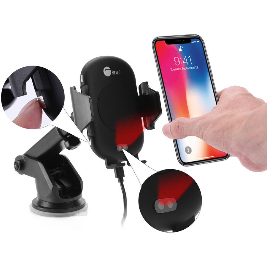 SIIG Auto-Clamping Wireless Car Charger Mount/Stand AC-PW1M11-S1