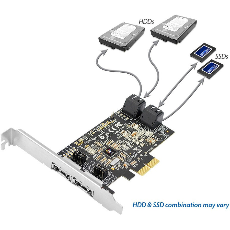 SIIG DP SATA 6Gb/s 4-Port Hybrid PCIe SC-SA0R11-S1