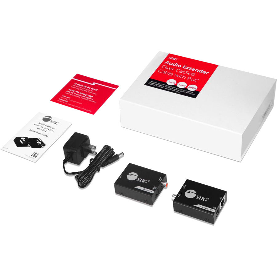 SIIG Digital Audio Extender Over Cat5e/6 Cable with PoC CE-AU0411-S1
