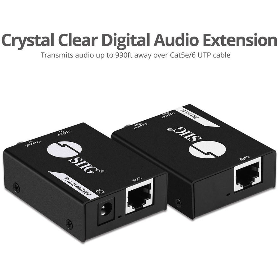 SIIG Digital Audio Extender Over Cat5e/6 Cable with PoC CE-AU0411-S1