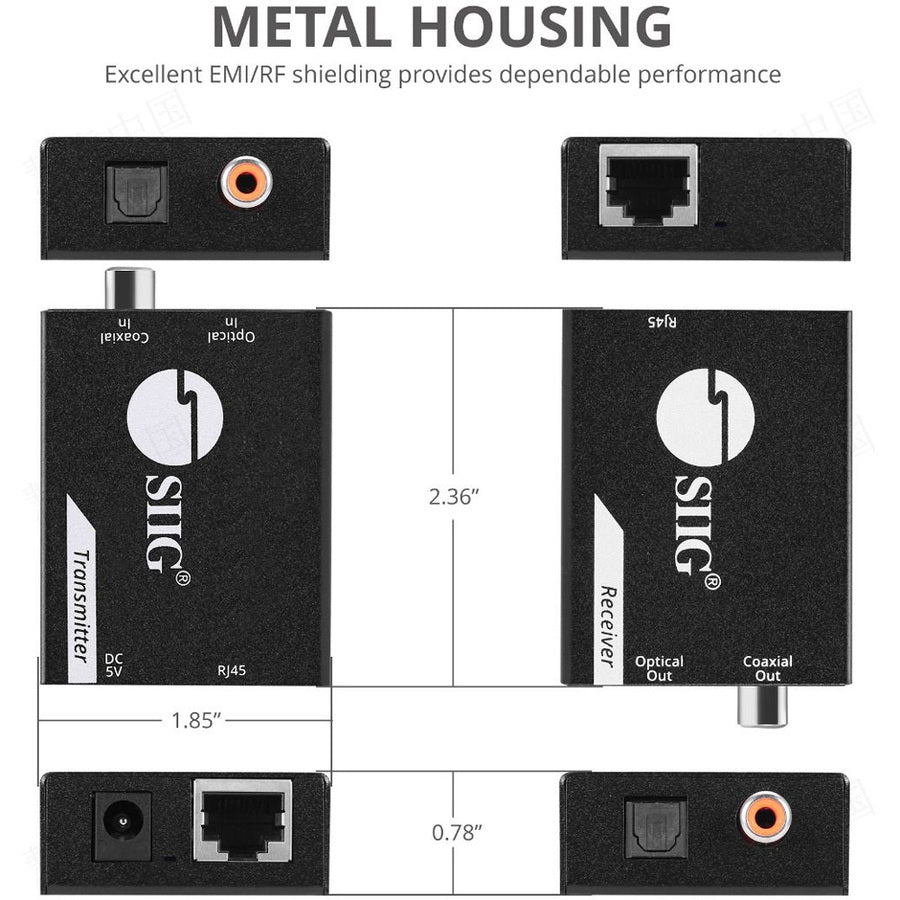 SIIG Digital Audio Extender Over Cat5e/6 Cable with PoC CE-AU0411-S1