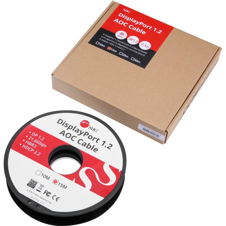 SIIG DisplayPort 1.2 Fiber Optical Cable - 15m CB-DP1Z11-S1
